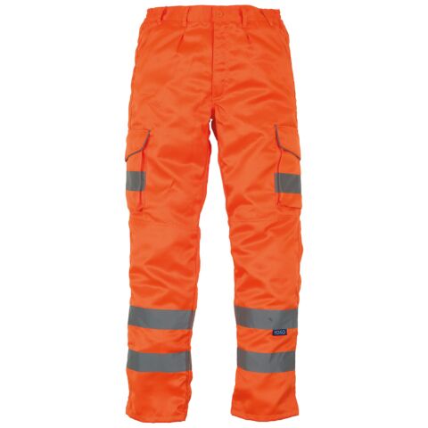 Hi-vis polycotton cargo trousers with kneepad pockets