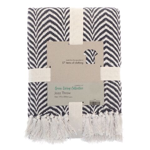 Recycled mixed-fabric throw