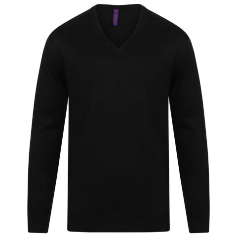 Cashmere touch acrylic v-neck jumper