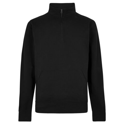 Regular fit 1/4-zip piqué sweatshirt