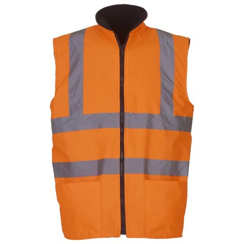 Hi-vis reversible fleece bodywarmer