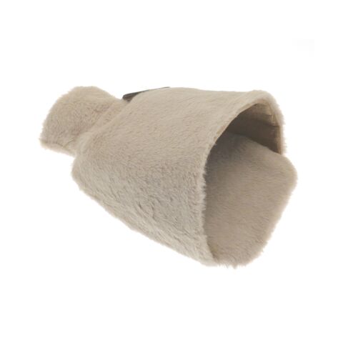 Luxury foot hot water bottle and cover in plush faux fur