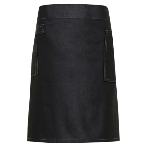 Division waxed-look denim waist apron