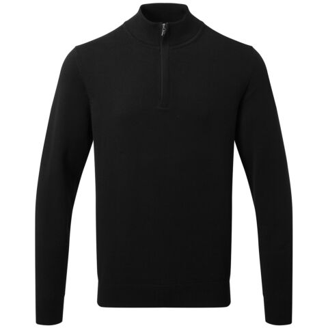 Men's cotton blend ¼ zip sweater