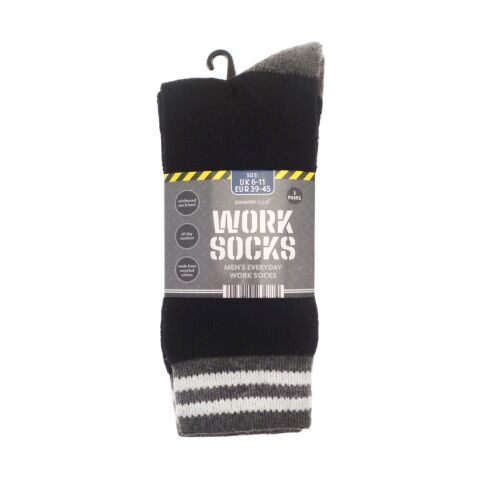 Men’s 3-pack work socks recycled cotton