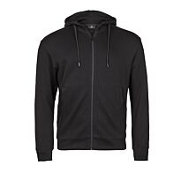 Ribbed interlock hooded full-zip